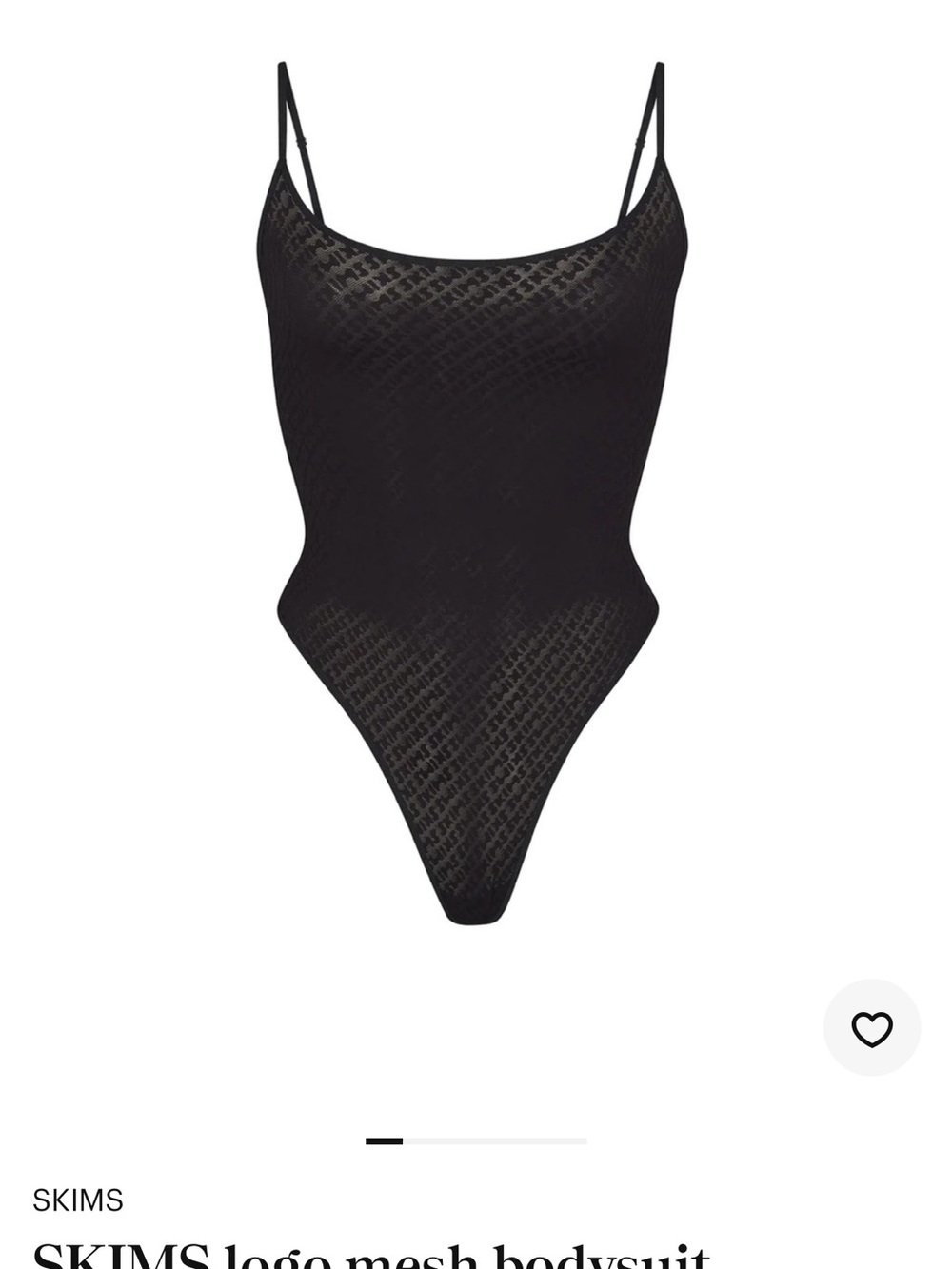 SKIMS Black Logo Mesh body suit